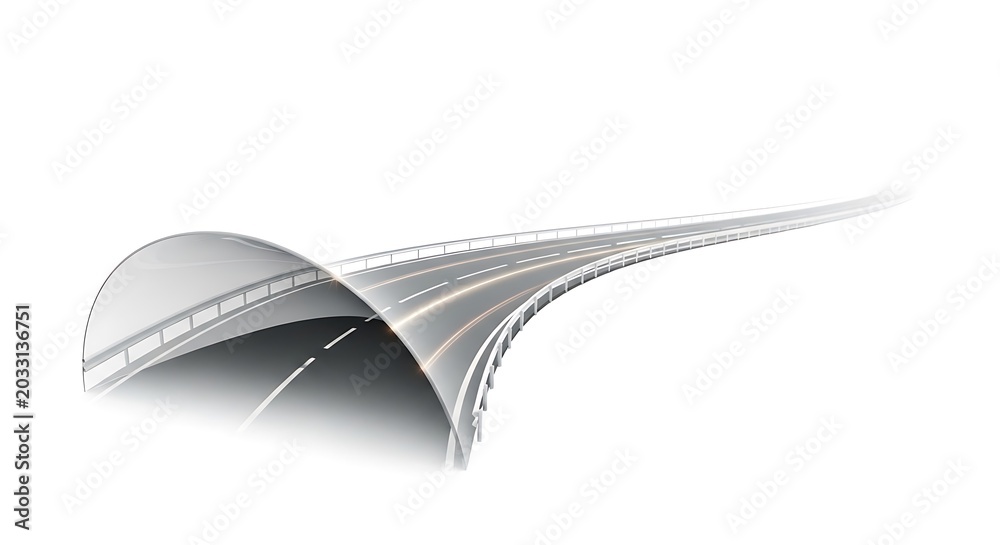 Fototapeta premium Futuristic tunnel road infrastructure concept.