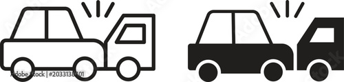 Bild auf Leinwand Rear end collision icon collection. Minimal icon and symbol