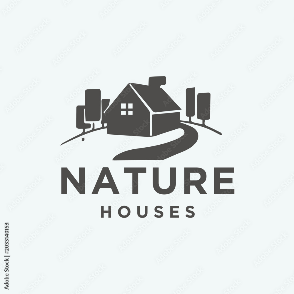 Fototapeta premium Eco House and Nature Logo Vector Design Illustration