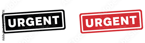 Foto Black and red urgent rubber stamp seals with grunge texture for business document marking usage