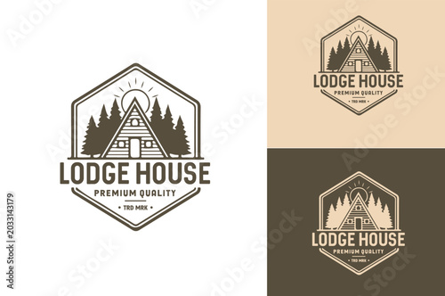 Photos Rustic Vintage Lodge House Cabin Logo Template