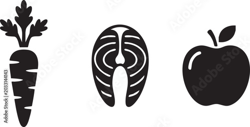 Φωτογραφία delicious healthy organic food vector icon