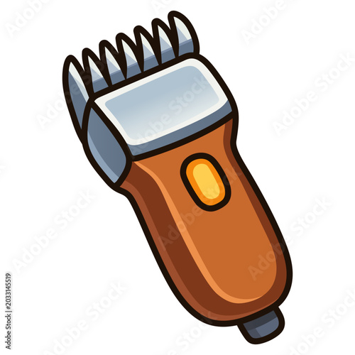 Animal Clipper trimmer with brown body cartoon vector illustration isolated on white background