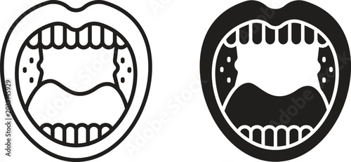 Obraz na płótnie Tonsillitis icon collection. Minimal icon and symbol