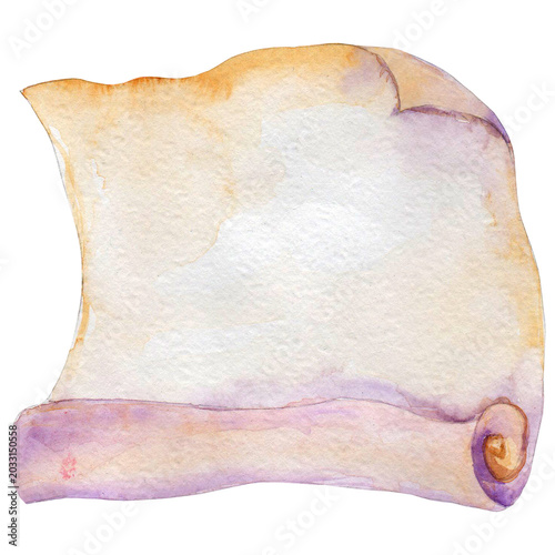 Billede på lærred A stylized, partially unrolled paper scroll