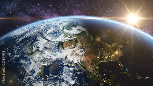 Earth and space a celestial view of planet and starry cosmos