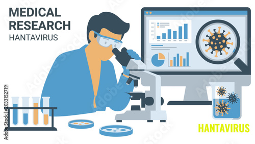 Scientist Researching Hantavirus in Laboratory Vector_26