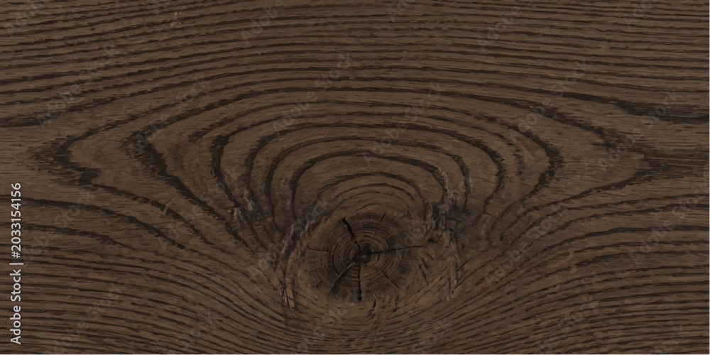 Fototapeta premium Detailed wood grain texture in a dark brown, natural wood finish, showcasing intricate patterns and a knot, perfect for backgrounds and design elements.