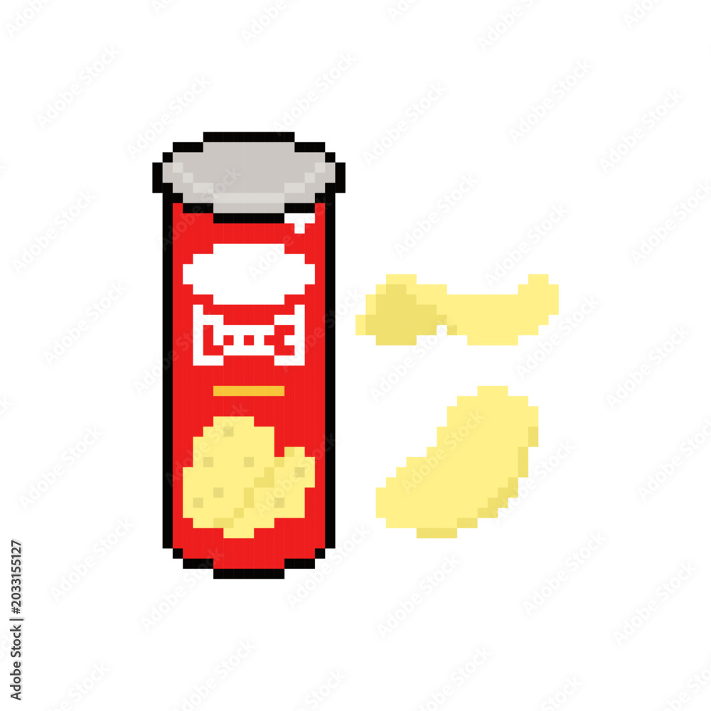 Fototapeta premium potato chips snack pixel art