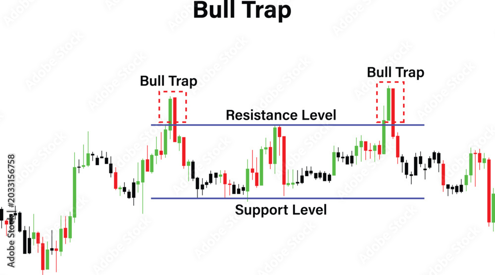Fototapeta premium bull trap trading chart