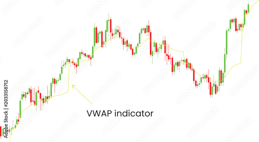 Obraz premium vwap indicator candlestick chart