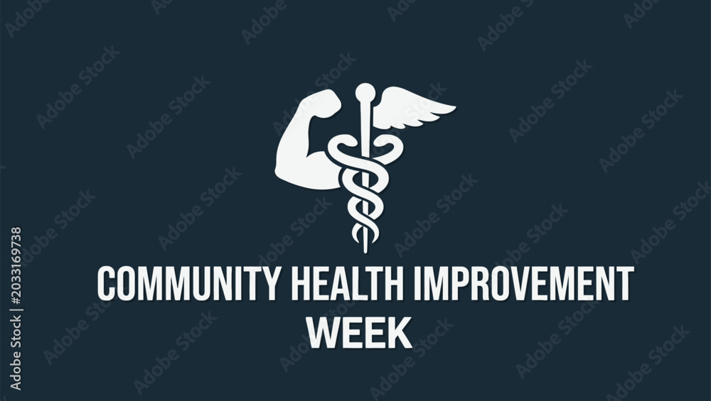 Fototapeta premium Medical Awareness Banner for Community Health Improvement Week with Health Symbol and Slogan