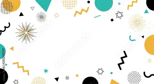 Stylish abstract design for celebrations and events with geometric patterns and shapes.