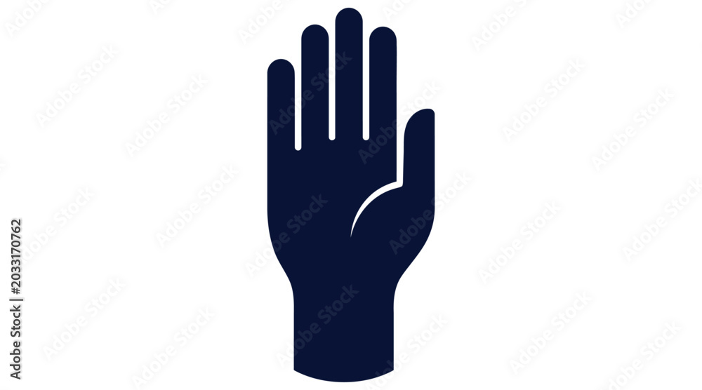 Obraz premium Stop hand gesture icon for warning and caution, flat vector symbol