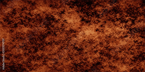 Fotografie Brown leather texture background with fiery grunge pattern and rusty orange tone