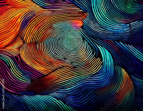 ai generated ai generative finger print fingerprint abstract geometric pattern texture background decoration watercolor draw brush sketch ink art graphic art