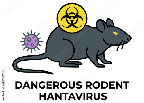 Infected Rat Carrying Hantavirus Vector Illustration_26