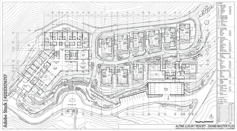 Fototapeta premium Detailed architectural floor plan for a resort or residential complex