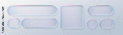 Photos Glass box liquid with button transparent holographic and morphism translucent 3d