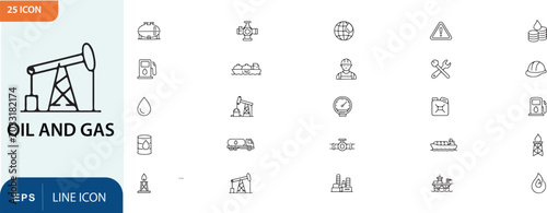 Foto Oil and gas industry icons set