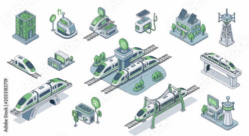 Foto Futuristic Transportation Systems and Buildings Collection.