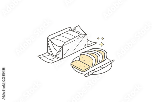 Tablou pe pânză Butter Pack Dairy Package Icon