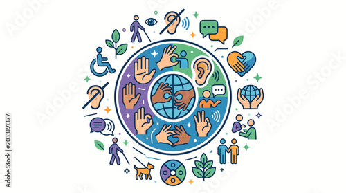 Obraz na płótnie Diversity and Inclusion Illustration Representing Accessibility and Equality