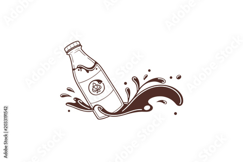 Fotografi Chocolate Milk Bottle Icon