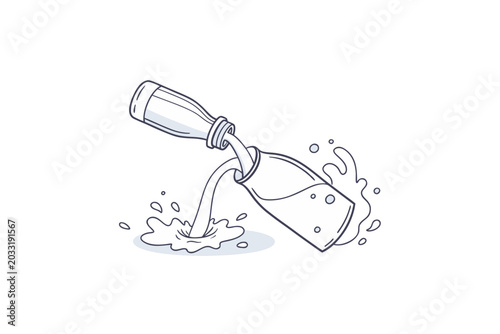 Tablou pe pânză Cream Bottle Dairy Icon