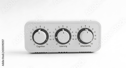 Control panel with dials for cognition learning and adaptability