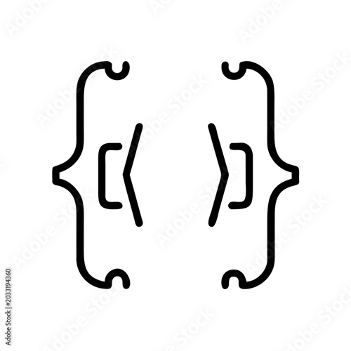 Photos Abstract curly brackets enclosing code symbols representing programming and soft