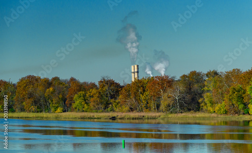 Konstfotografi a coal-fired power plant in operation