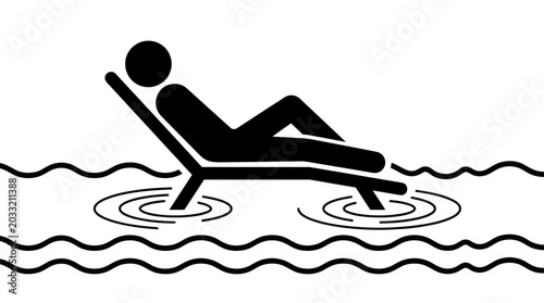 Tableau sur toile Person Relaxing on Lounge Chair Icon