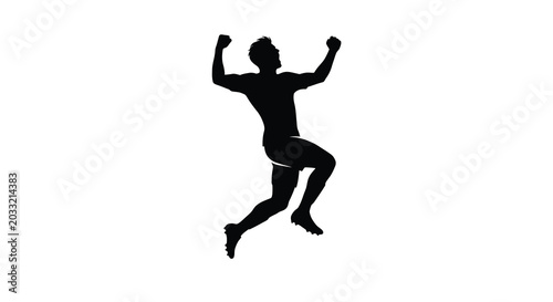 Fotografia Man jumping in celebration silhouette