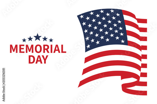Foto Memorial day patriotic design with american flag and stars