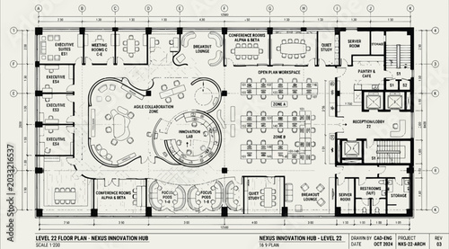 Canvas Print Level 02 architectural floor plan for nexus innovation hub