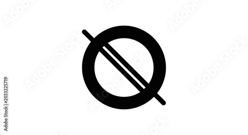 Принти на полотні Prohibited Symbol - Black Circle Slash Icon on White Background