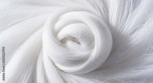 Intricate white cotton fibers flow like liquid silk, forming ethereal abstract patterns with soft lighting and delicate textural details, light, abstract, fluid