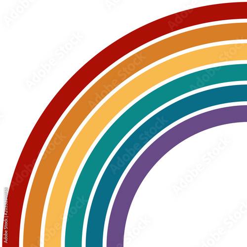 Boho Regenbogen Rahmen Ecke auf weißem Hintergrund 