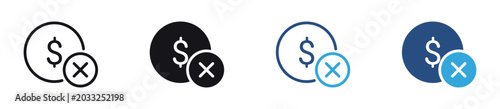 Photos Money Cancellation and Payment Rejection Icon Set