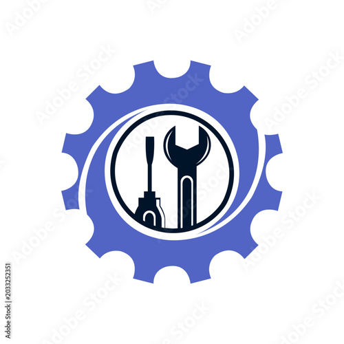 Fotografie Creative Gear Icon and toots Vector Illustration Design