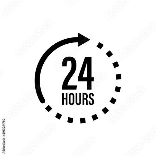 Foto A simple 24 hours time icon vector.
