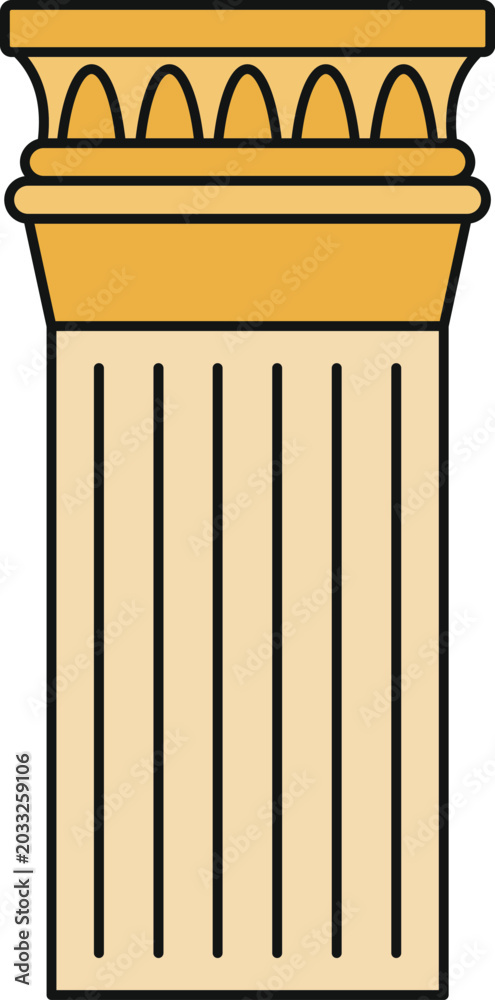 Fototapeta premium Golden classical column illustration showing traditional architectural element and building support