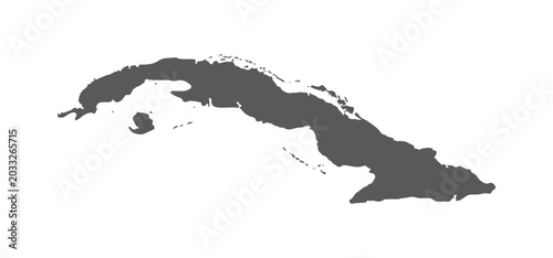 Photography Vector illustration of a map of Cuba isolated on a transparent background