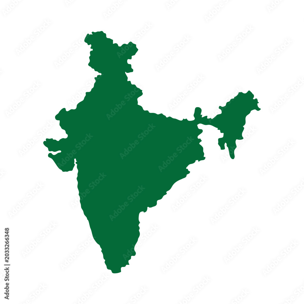 Obraz premium Vector illustration of a map of India isolated on a transparent background.