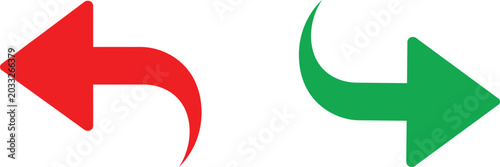 Fotografía Red undo arrow and green redo arrow icon set Vector