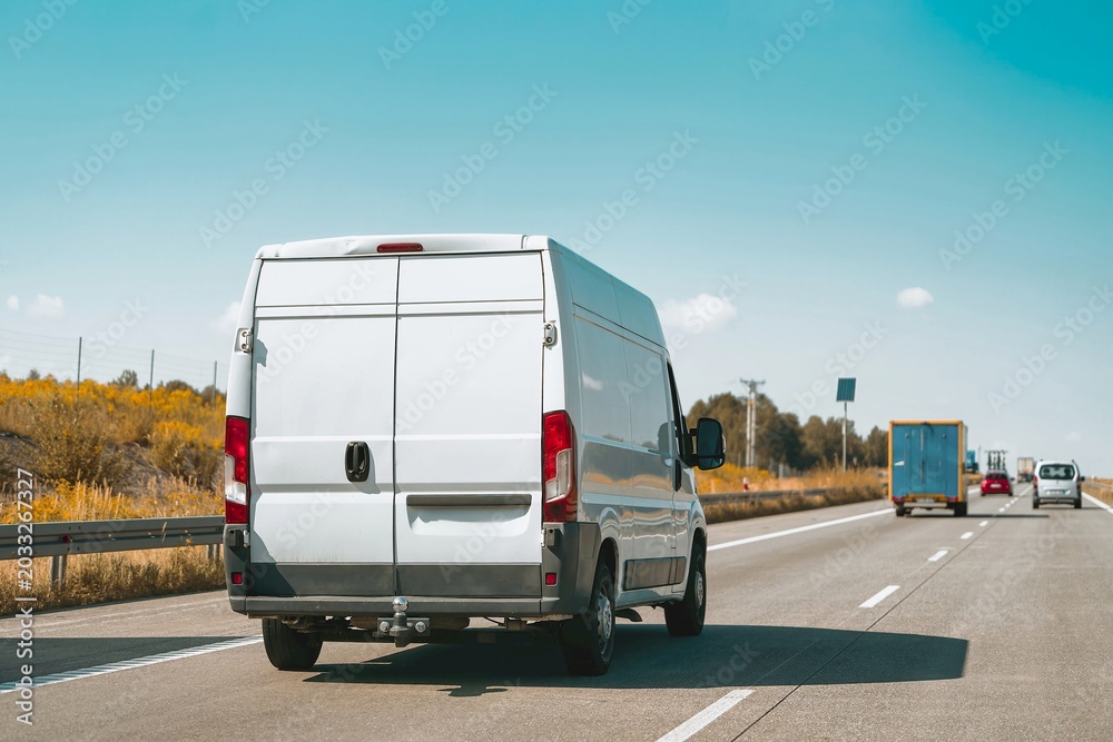 Naklejka premium Truck on road representing mobility and freedom