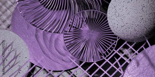 Brutalist Abstract Violet Y2K Poster with Grids and Primitive Elements