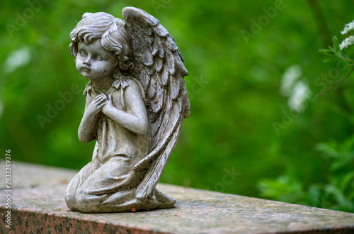 Cemetery statue of angel in the cemetery