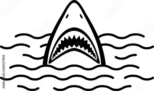 Foto shark icon fish logo cartoon character